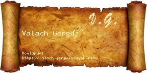 Valach Gergő névjegykártya